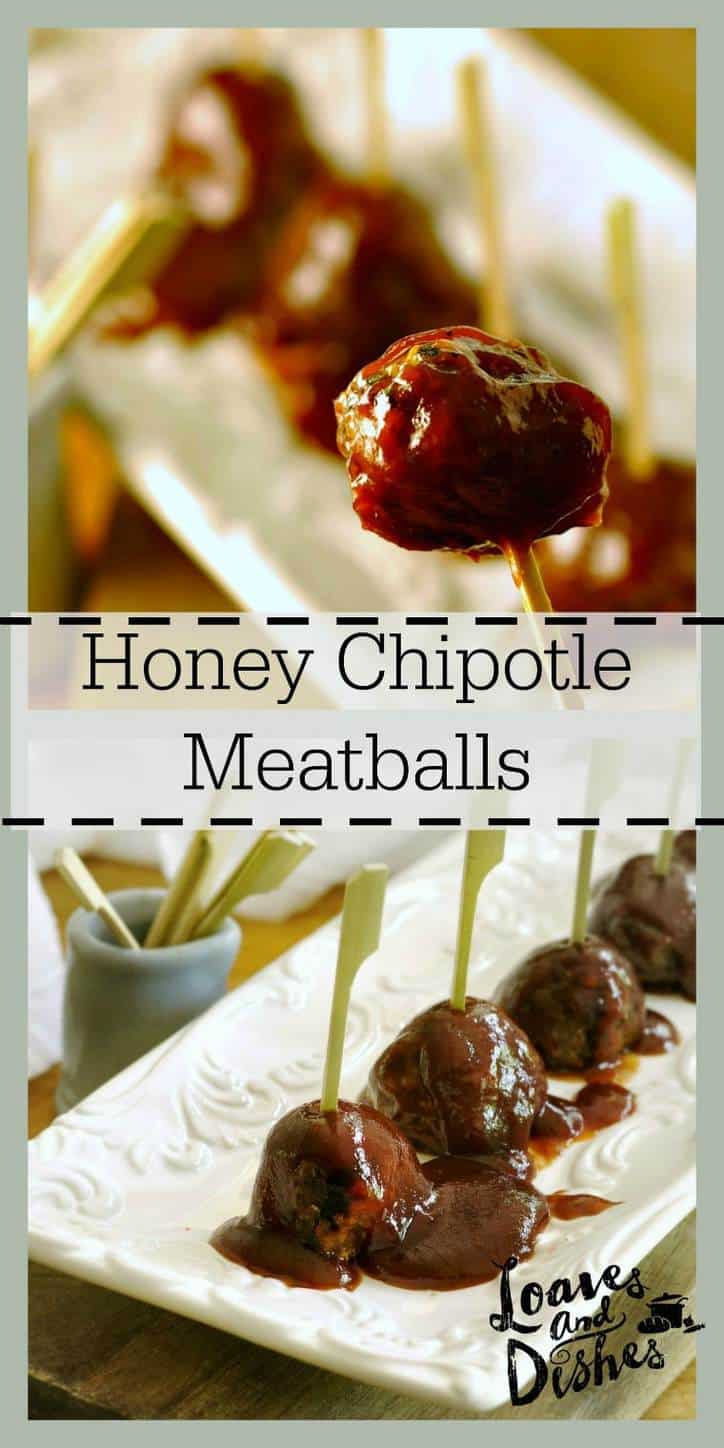 Honey Chipotle Meatballs @loavesanddishes.net