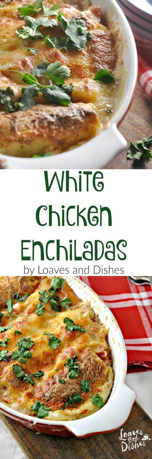 Great way to feed a family on a budget! White Chicken Enchiladas uses a white sour cream sauce made from broth and wonderful spices. Try some today!
