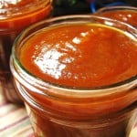 apple butter in small mason jar