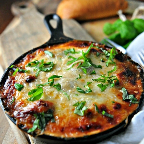 Cheesy Rosemary Meatball Bake @loavesanddishes.net