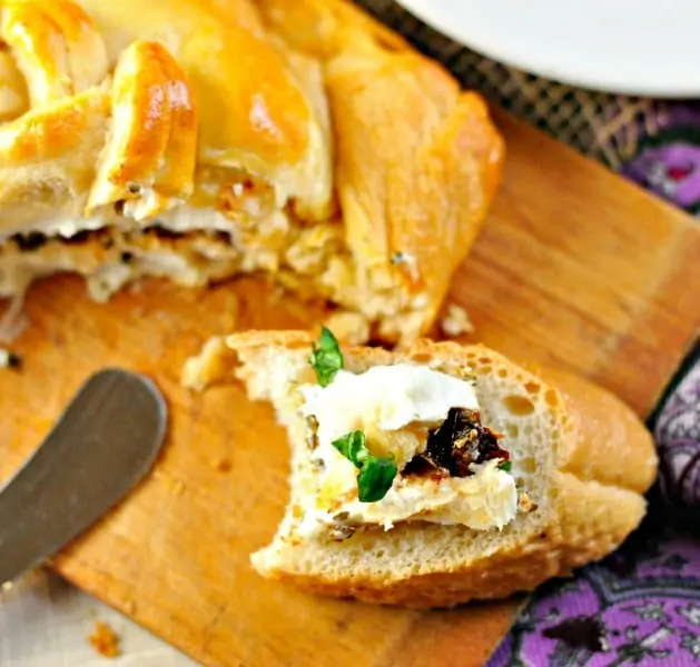 Easy Cream Cheese Pastry with knife