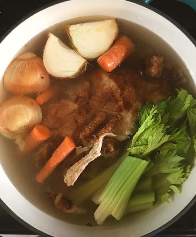 a stockpot full of pressure cooker bone broth