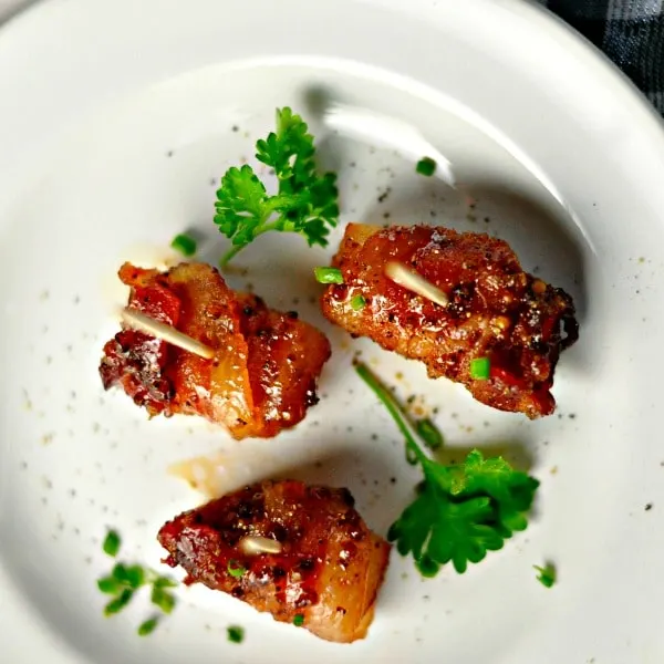 Maple Bacon Wrapped Andouille Bites