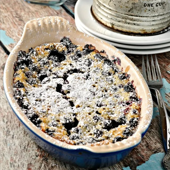 Rustic Blueberry Cake Clafoutis