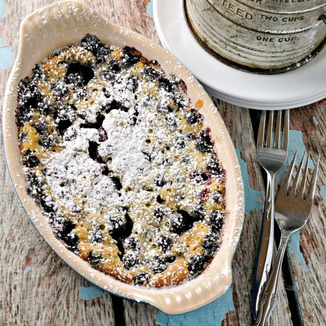 Rustic Blueberry Cake Clafoutis