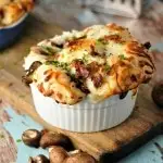 Mushroom (Bacon) Pull Apart Bread @loavesanddishes.net