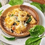 Spinach Cheese Tortellini @loavesanddishes.net