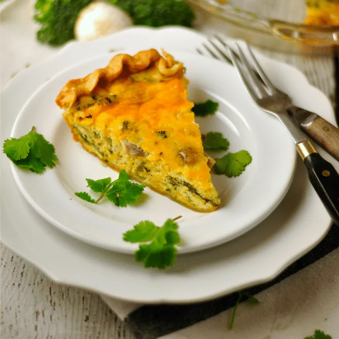 Vegetable Cheddar Quiche @loavesanddishes.net