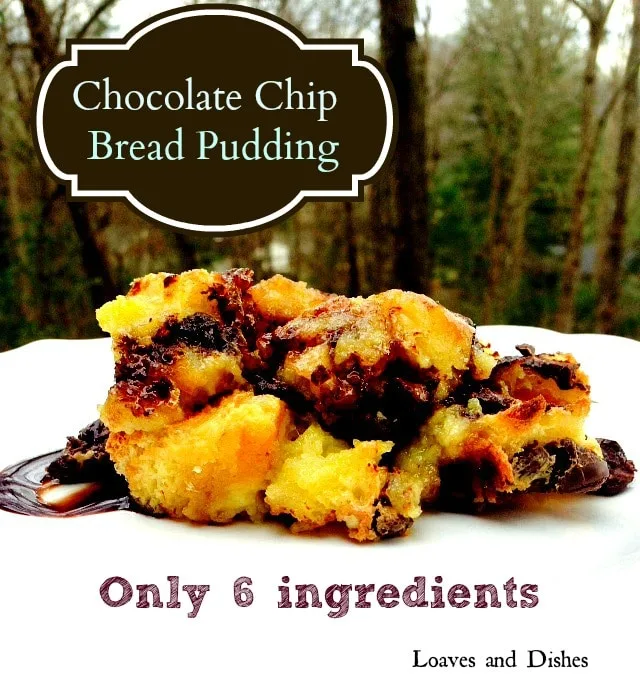 Chocolate Chip Bread Pudding @loavesanddishes.net