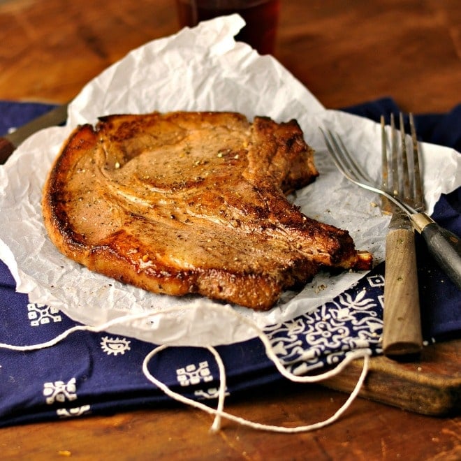 Marinated Pork chops @loavesanddishes.net