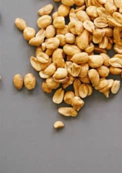 peanuts on a gray background