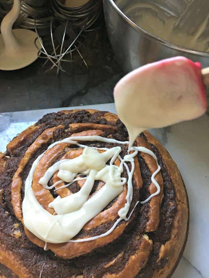 A photo of applying the icing
