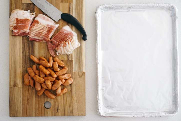 A photo of the ingredients for Candied Bacon Wrapped Smokies