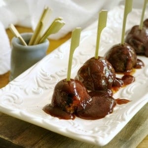 Honey Chipotle Meatballs @loavesanddishes.net