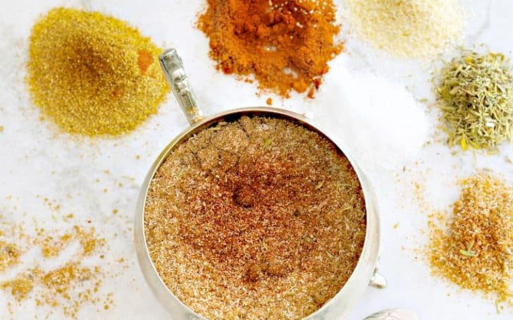 A photo of a bowl of dry spice rub for steaks
