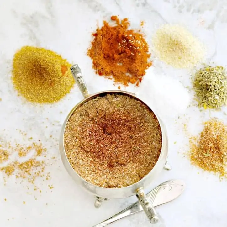 A photo of a bowl of dry spice rub for steaks