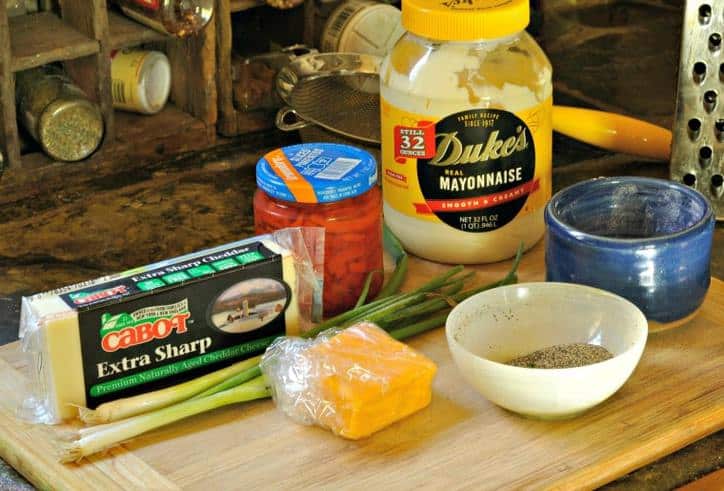 The ingredients gathered together on a cutting board