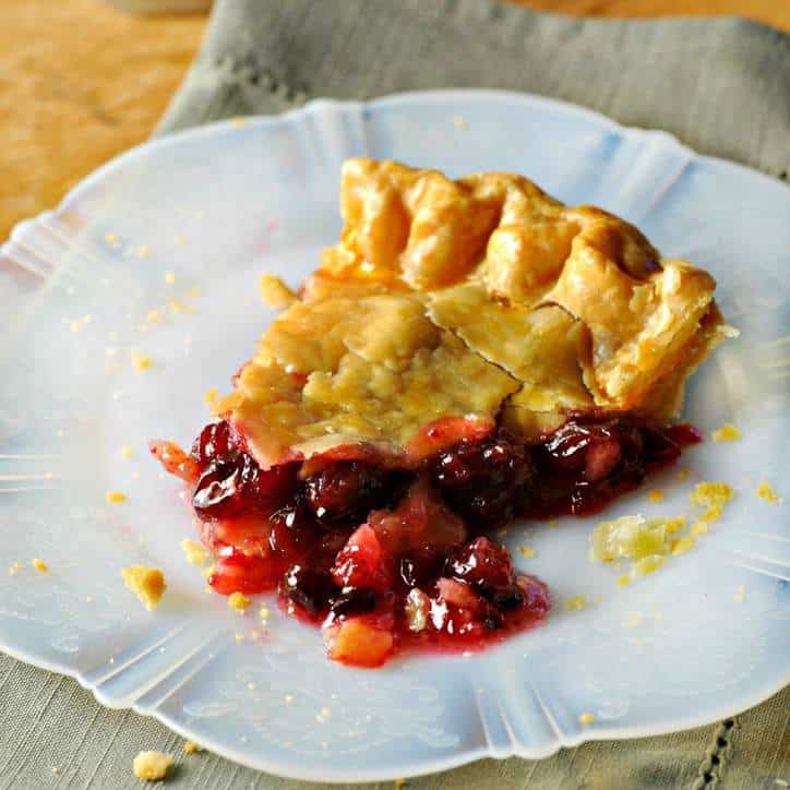 Old Fashion Cranberry Orange Pie @www.loavesanddishes.net