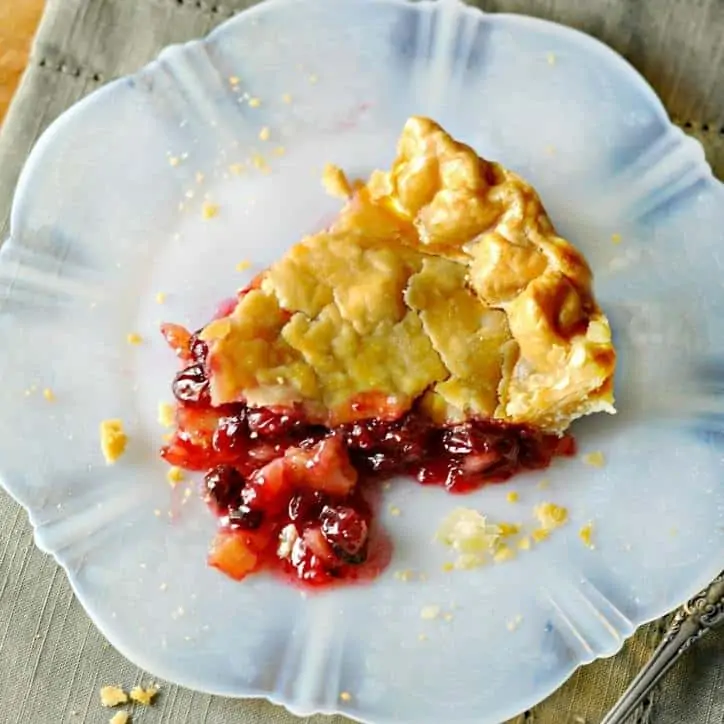 Old Fashion Cranberry Orange Pie @www.loavesanddishes.net