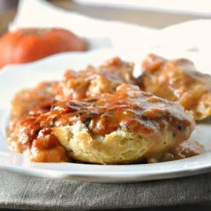 close up photo of Southern Tomato Gravy www.loavesanddishes.net