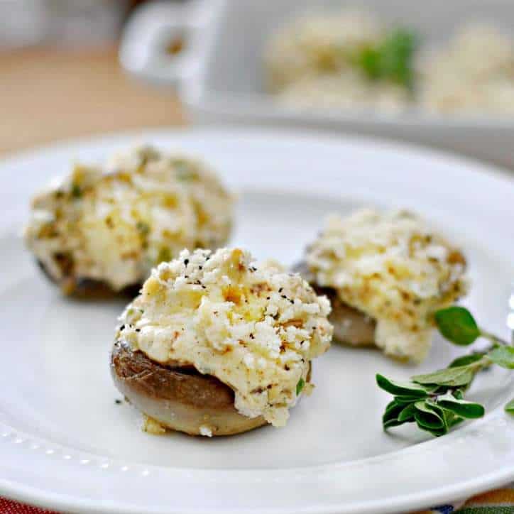 Sausage and Cheese Stuffed Mushrooms www.loavesanddishes.net