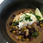 crockpot chicken chili www.loavesanddishes.net