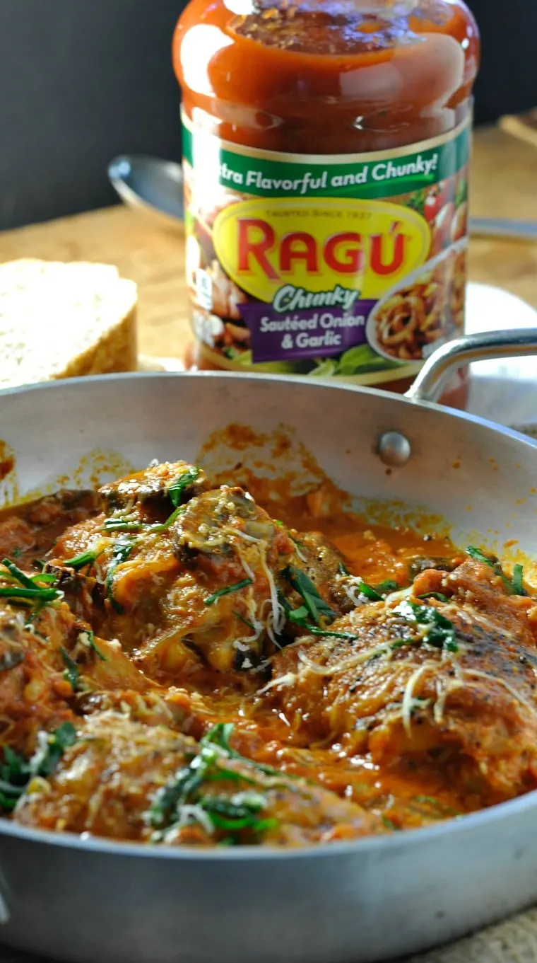Asiago Mushroom Chicken with Ragu Cream Sauce