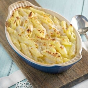 four cheese pasta bake @www.loavesanddishes.net