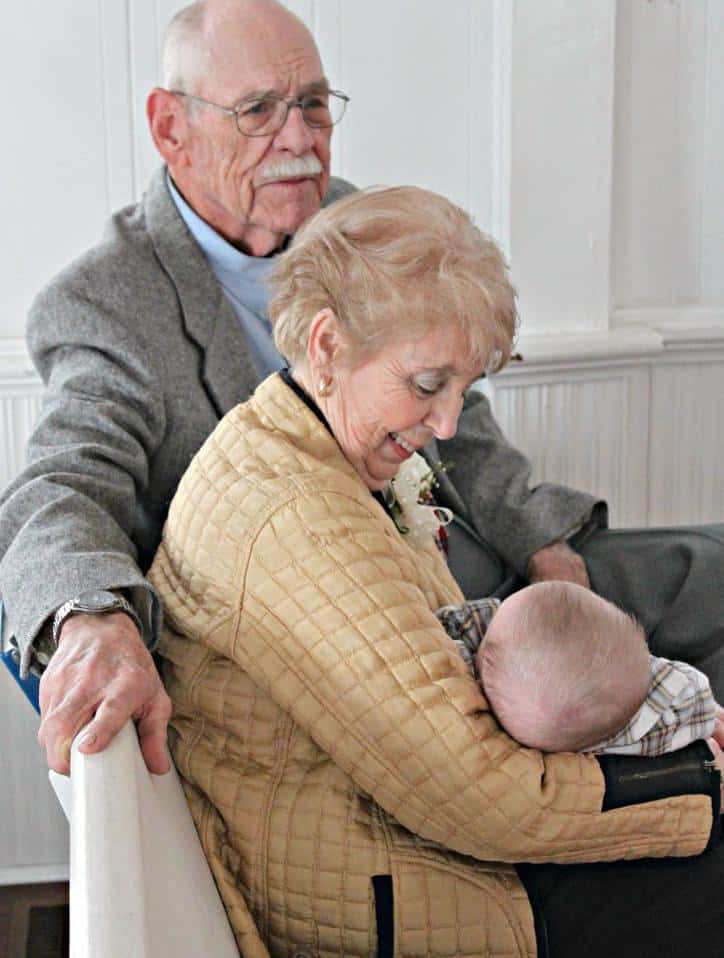 The proud grandparents and one of the proud nephews