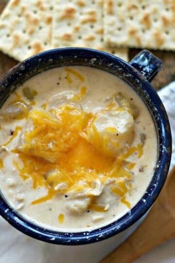 Crockpot Cheesy Potato and Chicken Soup