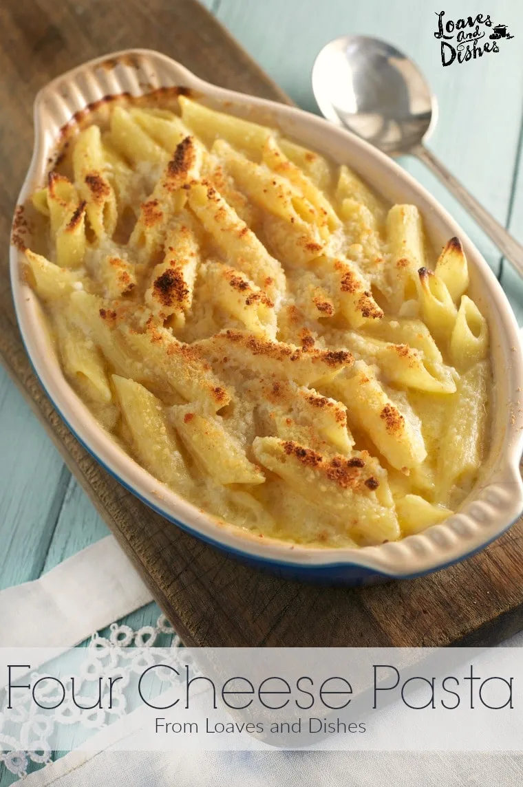 Extreme Pasta comfort food is found in this cheesy pasta dish right here. Add chicken or shrimp to make it even better! Italian Cheese and baked till piping hot! YUM!