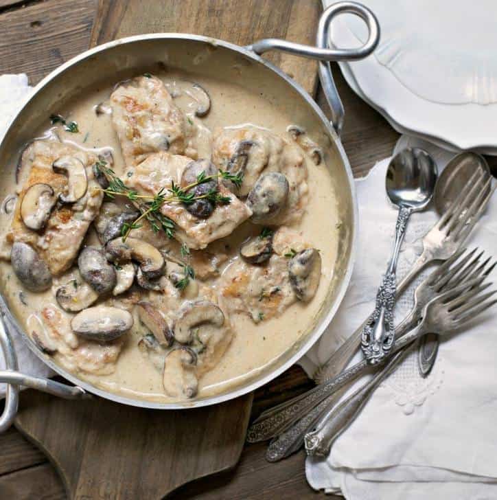 Creamy Thyme Chicken and Mushrooms