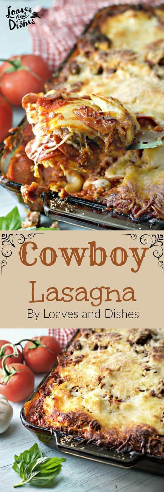 This Cowboy Lasagna is a terrific version of Pepperoni Lasagna, a recipe from Trish Yearwood. Homemade easy and like something you would see on Pioneer woman Made with beef, cheese, pepperoni, sausage and goodness !#SimmeredinTradition #HomestyleSauces #ad