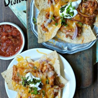 These FAST and EASY BBQ Chicken Nachos is the perfect weeknight meal for when you have a TON to do but want a delicious dinner! GIVEAWAY on this post!