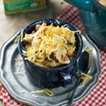 cheesy chicken chili mac @www.loavesanddishes.net