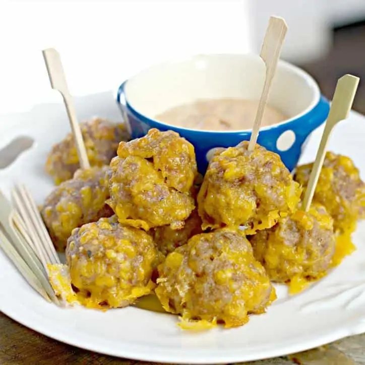 Sarah's EASY Sausage Balls on a plate