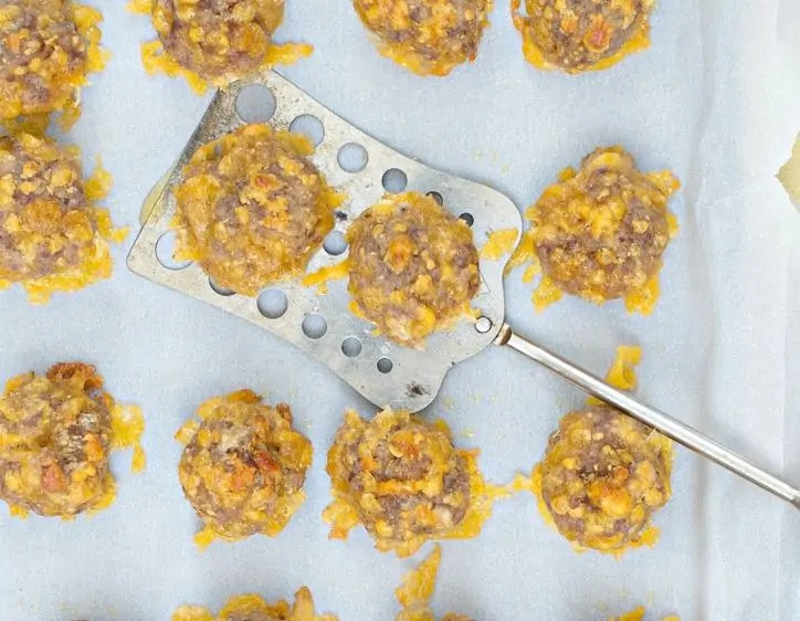 Sarah's EASY Sausage Balls on a tray