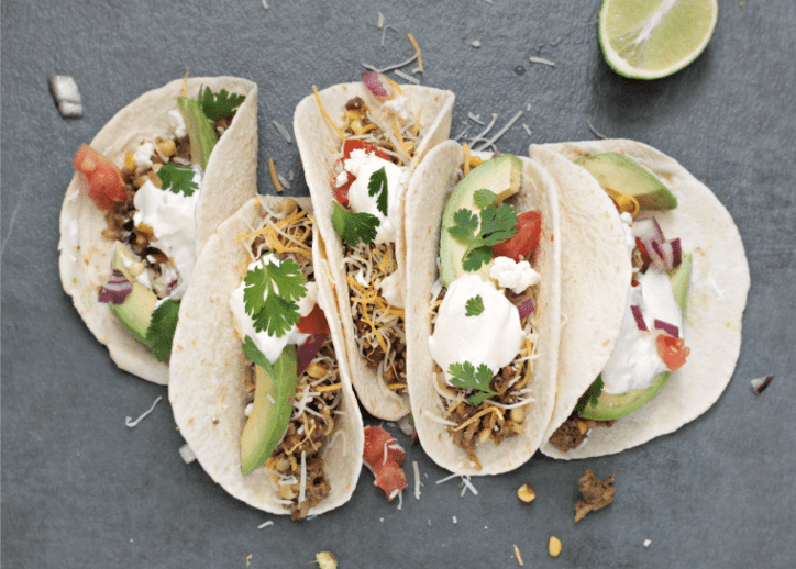 ground beef for tacos in tortillas