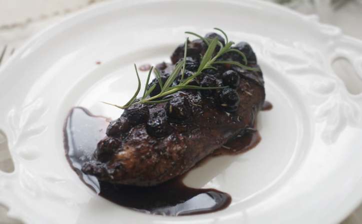 Close up of Blueberry Balsamic Chicken