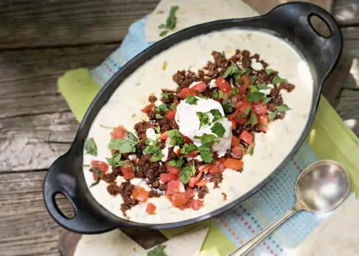 Overhead shot of CHORIQUESO DIP