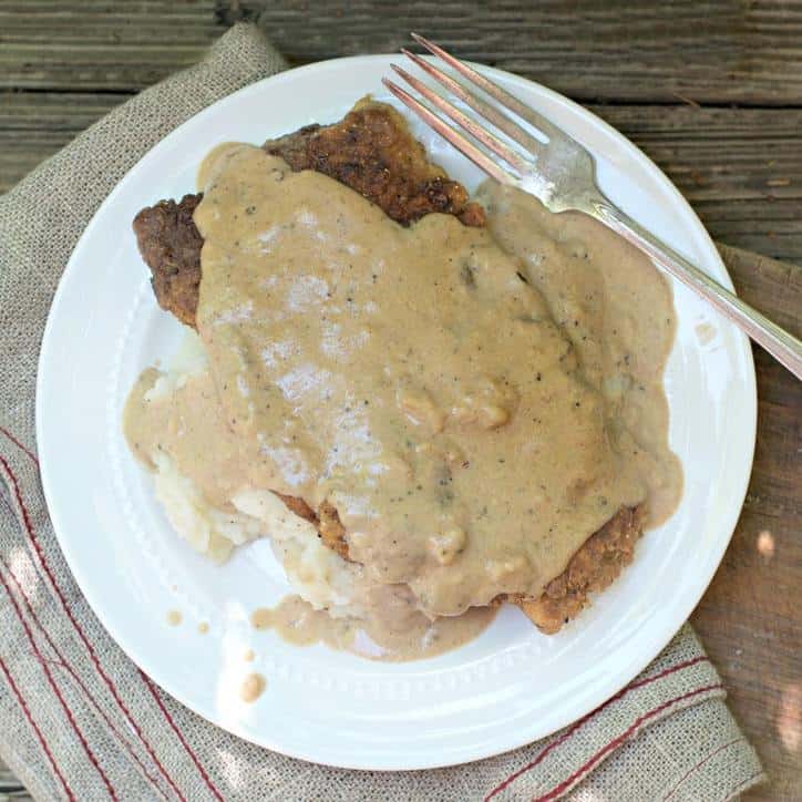 An overhead view of The Secret to Perfect Chicken Fried Steak