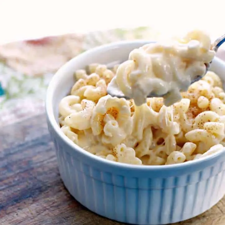 spoonful of southern mac and cheese.