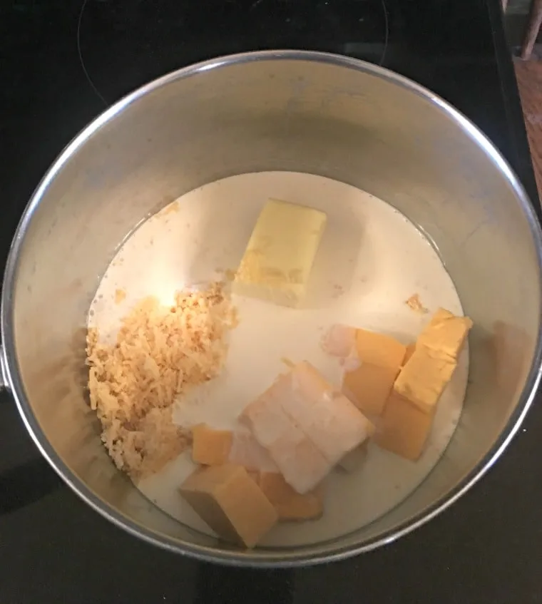 Pot of the sauce ingredients