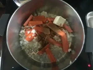 A photo of the beginnings of the soup