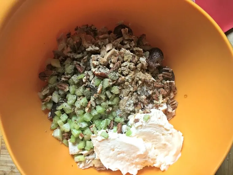 A photo of the bowl of ingredients ready to mix.
