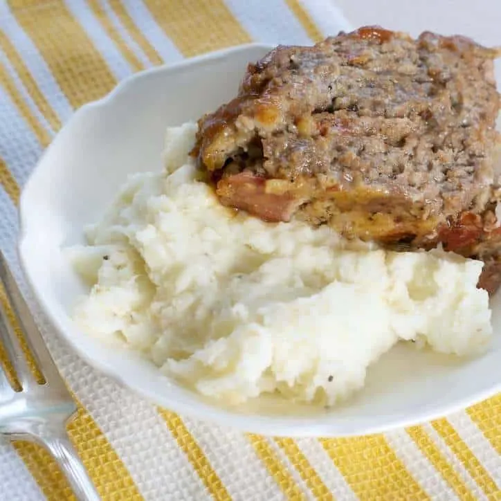 Classic Mashed Potatoes image on striped towel