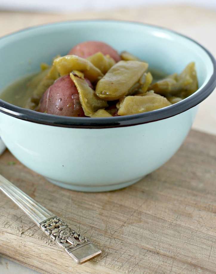 A photo of Southern Green Beans and new potatoes