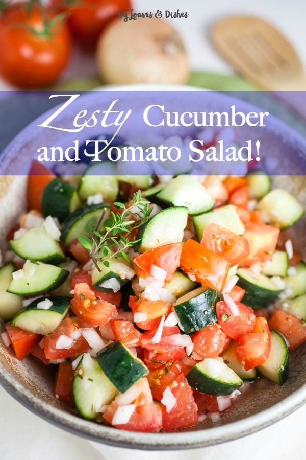 Easy vinegar based cucumber and tomato salad that you can whisk up in a matter of minutes. Something like Paula Deen or Pioneer Woman would make. Healthy and can be changed up with the simple addition of a few ingredients, all listed int he post. #cucumbertomatosalad #howtousegardencucumbers #cucumbersalad #tomatosalad #easyhealthysalad