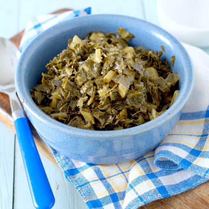 A close up photo of HOW TO COOK CANNED COLLARD GREENS