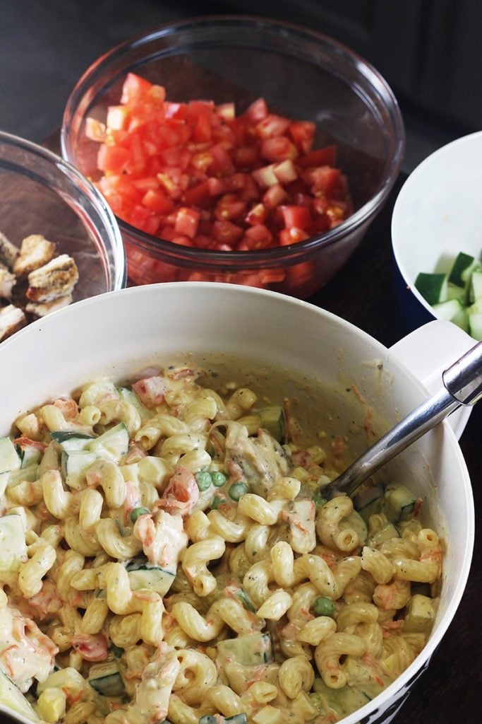 A photo of Chicken Cobb Pasta Salad 